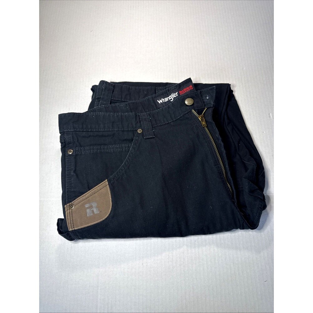 Wrangler Riggs Workwear Men’s Pants Black Utility Heavy Duty Cargo Canvas 38x32